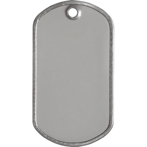 Blank military dog tag on a light background, symbolizing survival and the importance of identification in challenging situations.