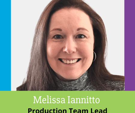 Professional photo of a smiling Melissa Iannitto, PMG new Production Team Lead.